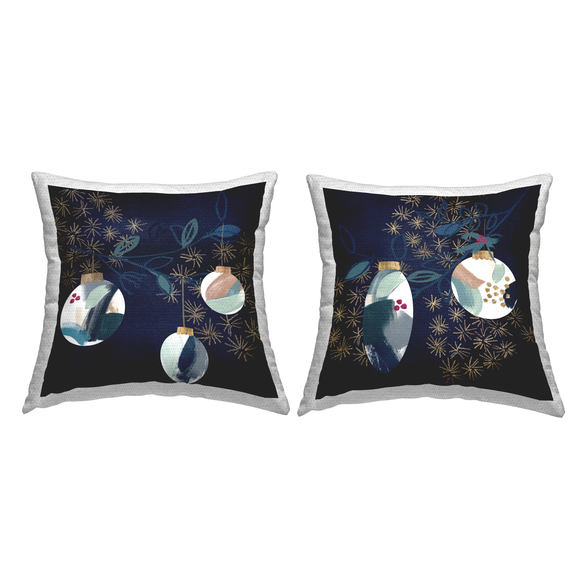 Stupell Abstract Ornaments on Tree Printed Outdoor Throw Pillow Design by Victoria Barnes (Set of 2)