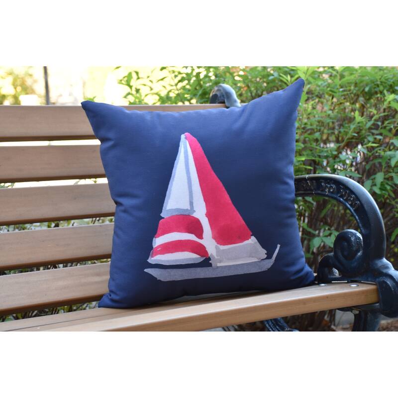 16 x 16 Inch Sail Away Geometric Print Outdoor Pillow