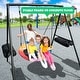 preview thumbnail 4 of 7, 440lbs Swing Set with 40 Inch Saucer Tree Swing, Swivel, Sandbag