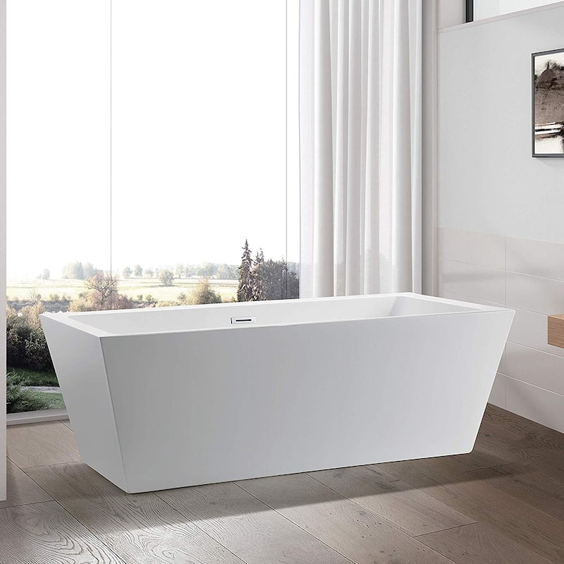 Vanity Art 59" Acrylic Freestanding Soaking Bathtub