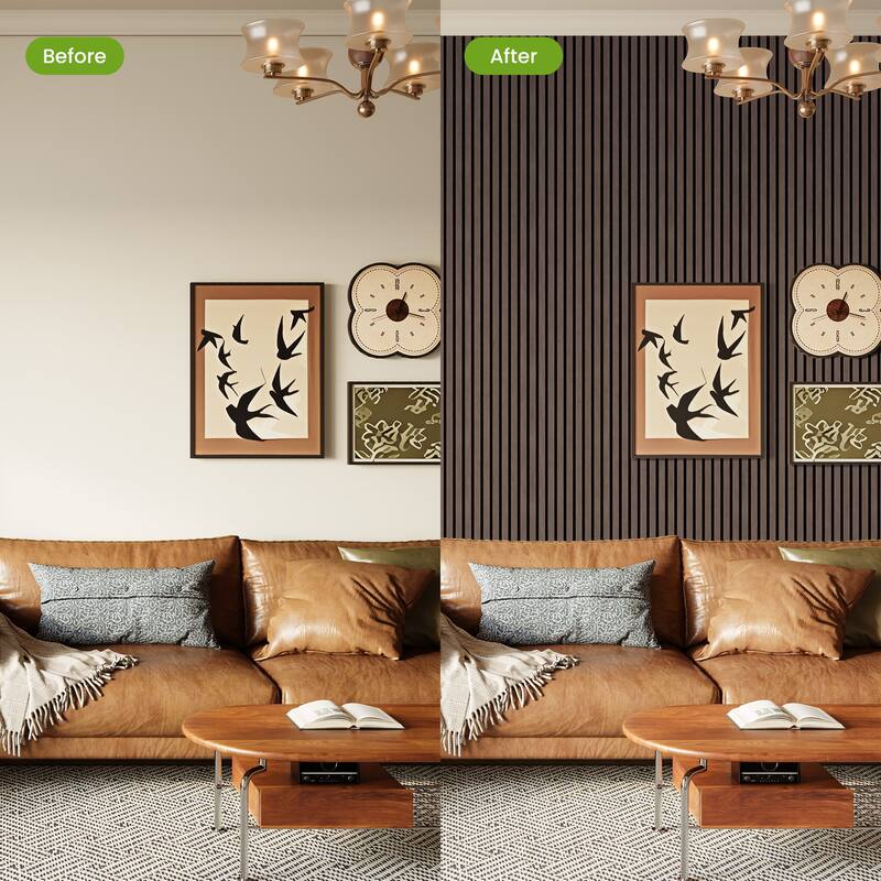 2Pcs Wood Slat Acoustic Wall Panels