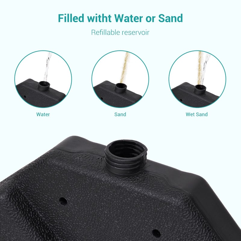 Bonosuki 4-Piece Cantilever Base Offset Patio Umbrella Stand, 176lb - 40.9" x 40.9"