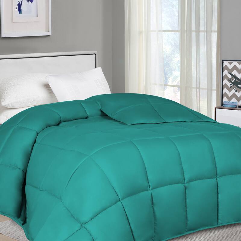Superior Oversized All Season Down Alternative Reversible Comforter - King - Turquoise