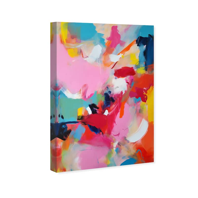 Wynwood Studio Abstract Bottom Right Corner Painting Tube Red and Modern & Contemporary Wall Art Canvas Print