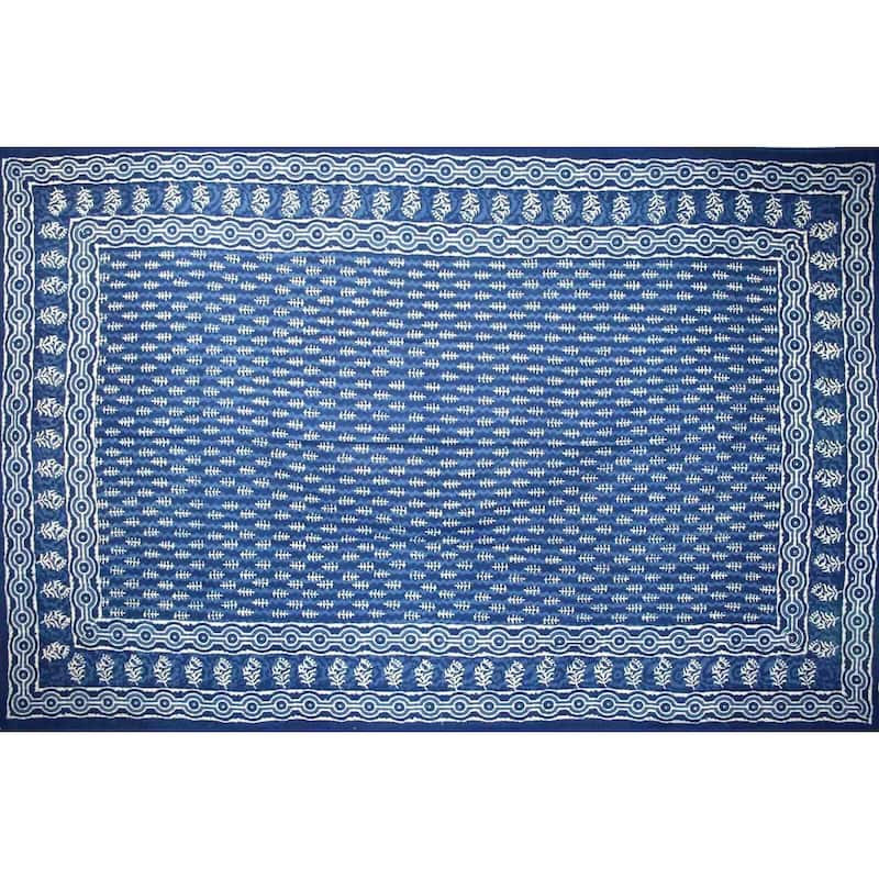 Cotton Hand Block Print Lavish Ornamental Tablecloth Rectangle