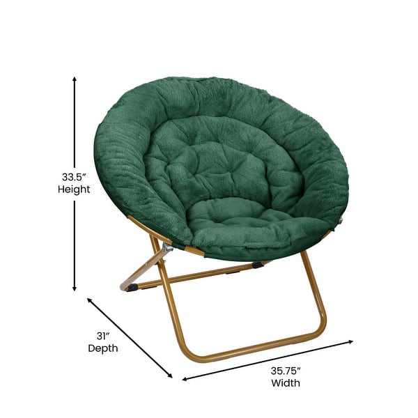 dimension image slide 5 of 7, Folding XL Saucer Chair for Dorm or Bedroom