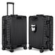 preview thumbnail 1 of 19, Zipperless Aluminum Frame Luggage with Spinner Wheels TSA Lock and Cup Holder 28" Hard Shell Suitcase Black