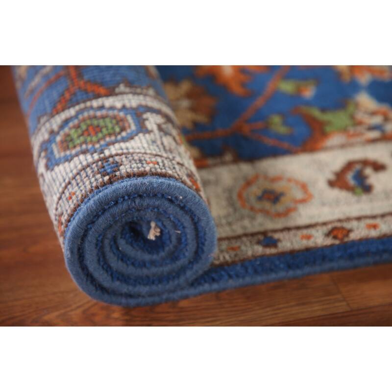 Blue Oushak Oriental Area Rug Hand-knotted Wool Carpet - 3'1"x 5'0"