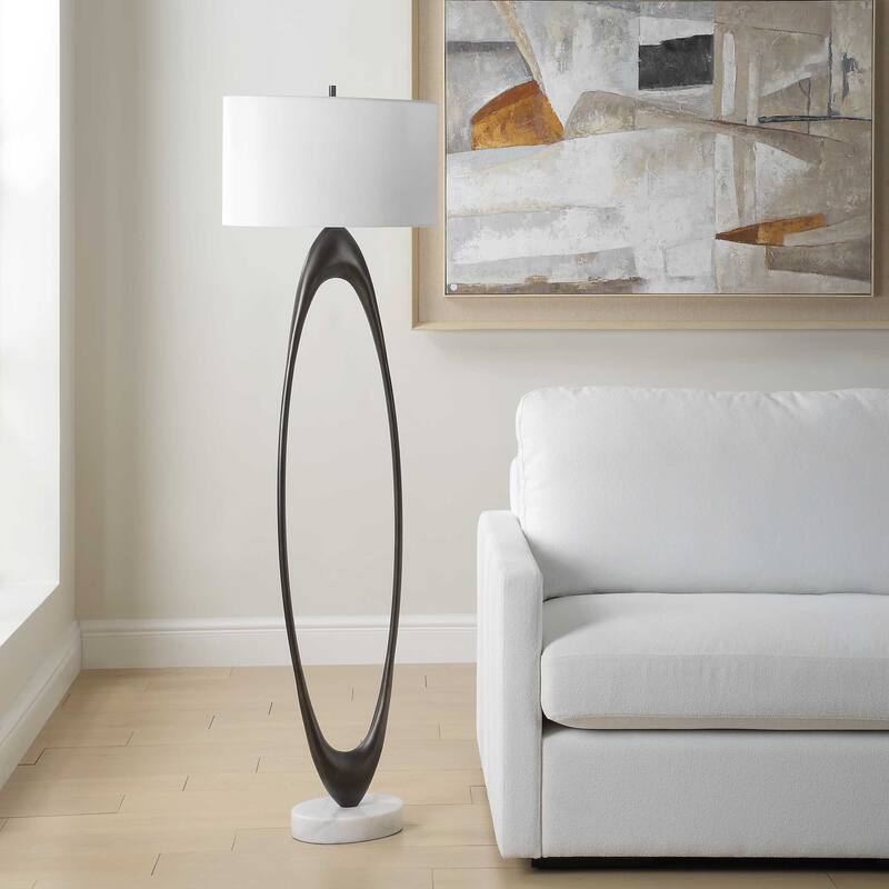 Uttermost Sonic Open Oval Floor Lamp - 20.00" W x 65.00" H x 20.00" D