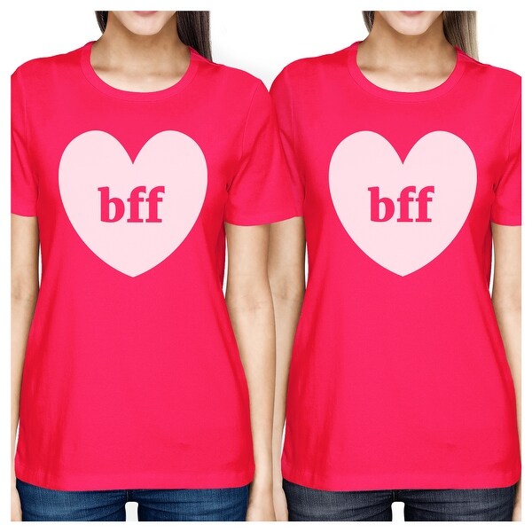 Bff Hearts Pink Womens Matching Shirts For Girls Best ...