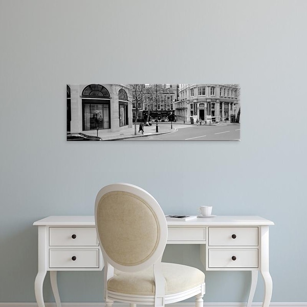 Easy Art Prints Panoramic Images's 'Buildings along a road, London, England' Premium Canvas Art