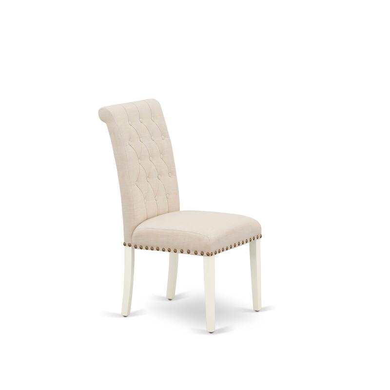 East West Furniture Modern Dining Table Set- A Kitchen Table and Linen Fabric Parson Dining Chairs,(Finish & Pieces Options