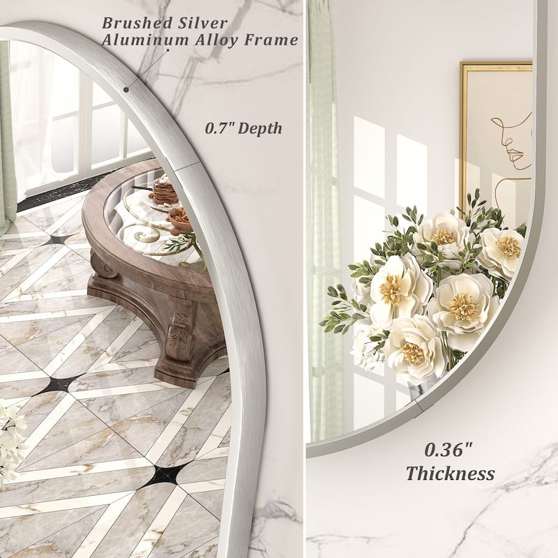 5-Year Warranty Aluminum Alloy Framed French Cleat Mounted Oval Wall Decor Bathroom Vanity Mirror