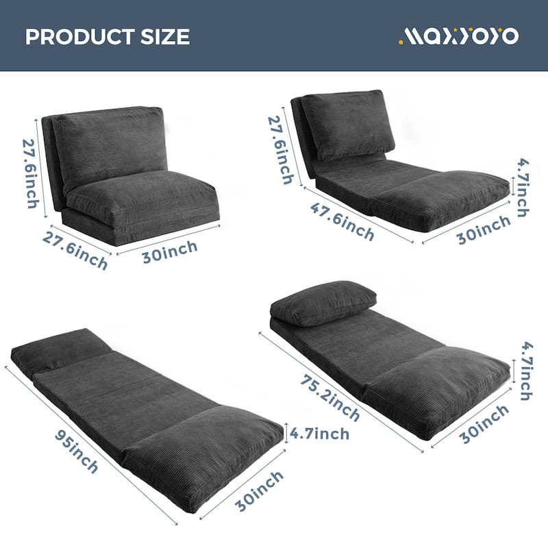 Corduroy Bean Bag Folding Sofa Bed