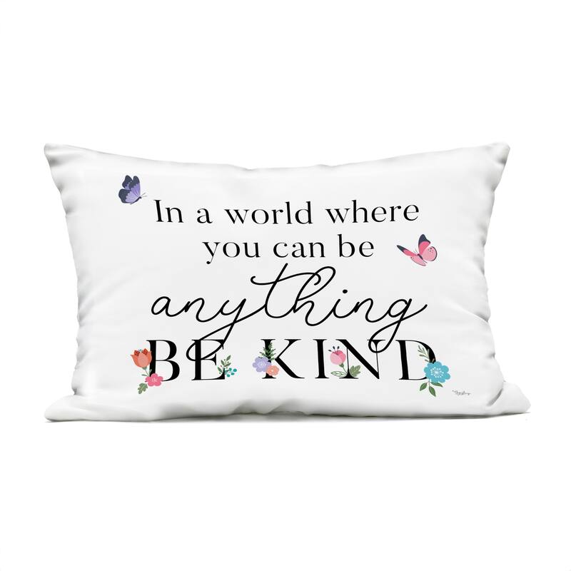 Stupell Be Anything & Kind Printed Outdoor Throw Pillow Design by Gigi Louise - Accent - Polyester - Pink - Single
