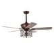 preview thumbnail 4 of 11, Dillon 52 Inch Imitation Wood Finish Clear Glass Ceiling Fan with Remote