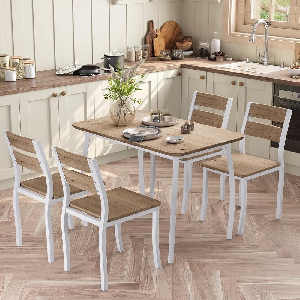 5 Piece Space-Saving Kitchen Dining Table Set for Small Spaces, Apartment