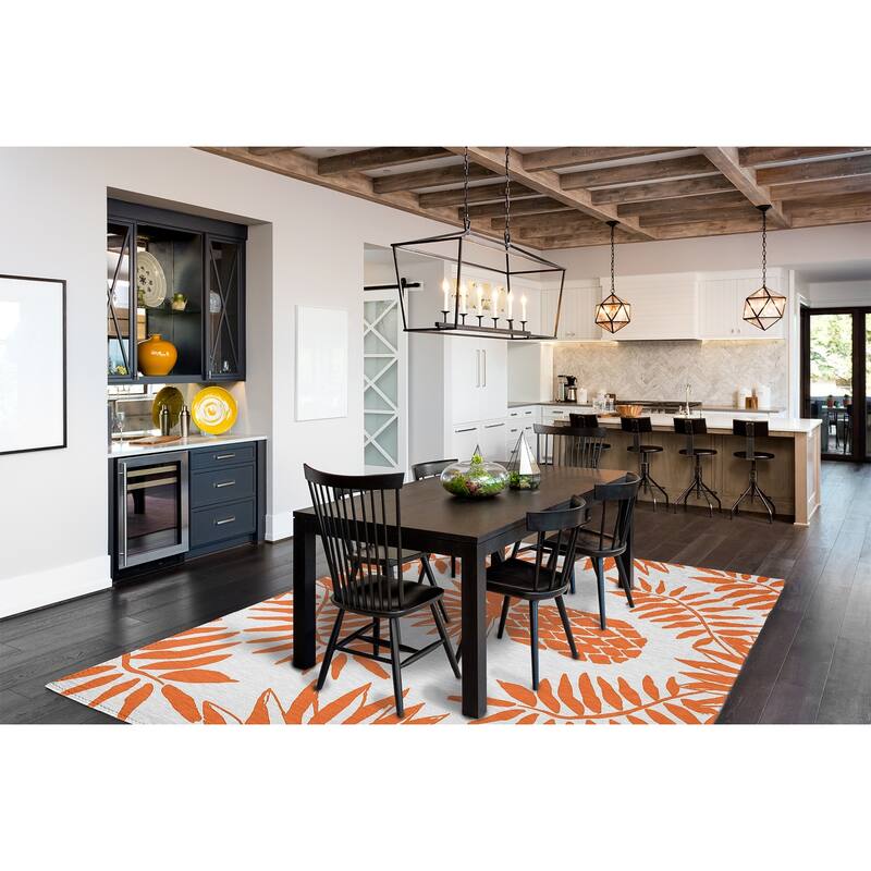 Pineapple Leaves Spring Chenille Rug
