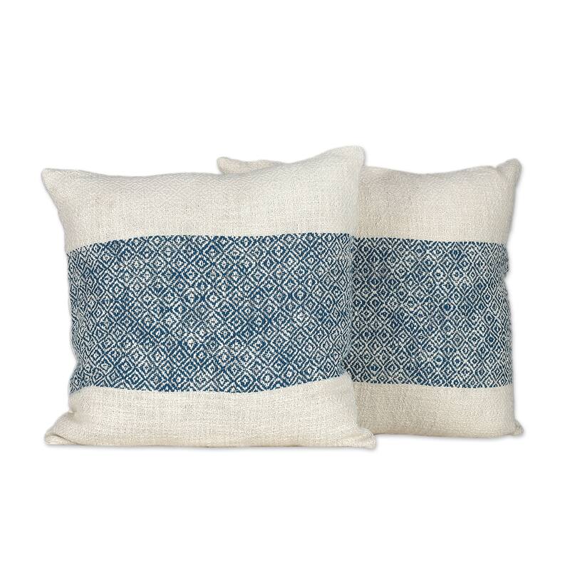 Novica Handmade Diamond Petals Cotton Cushion Covers (Pair)