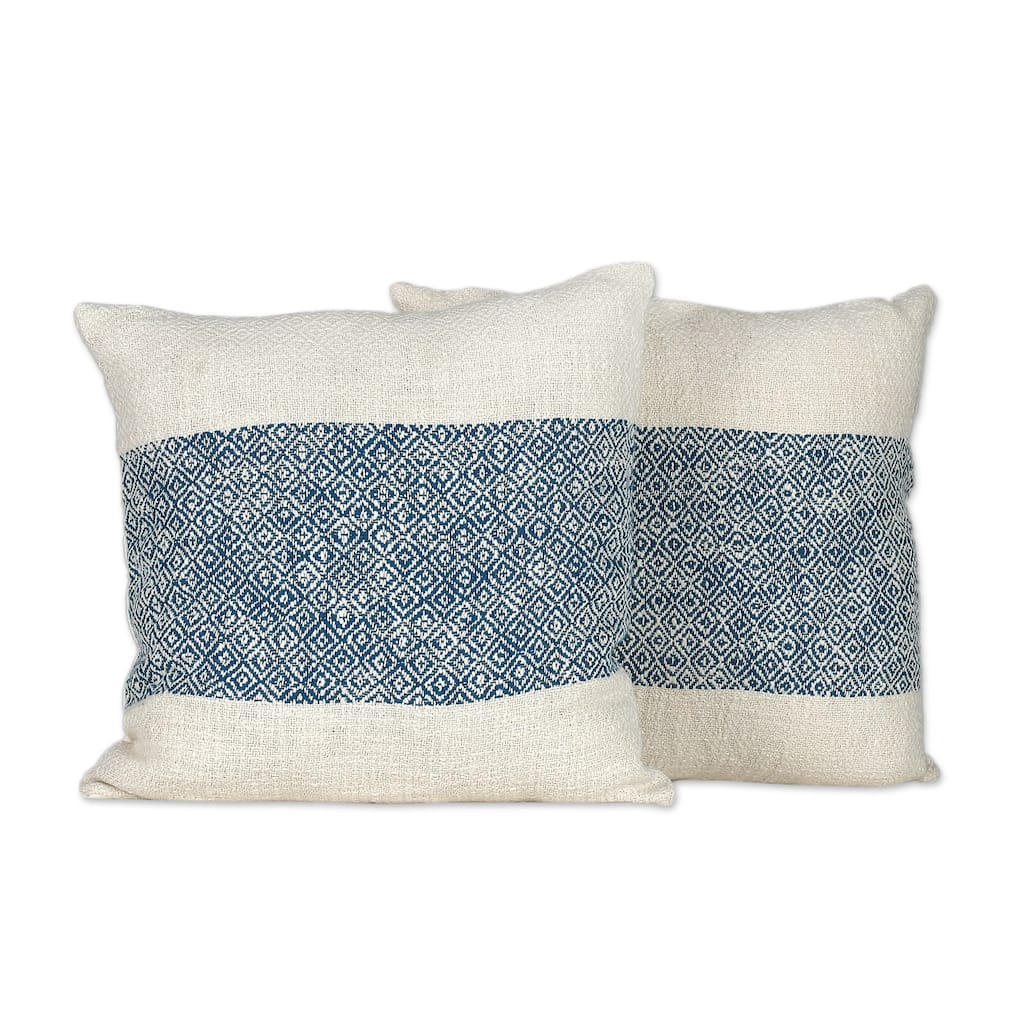 Novica Handmade Diamond Petals Cotton Cushion Covers (Pair)
