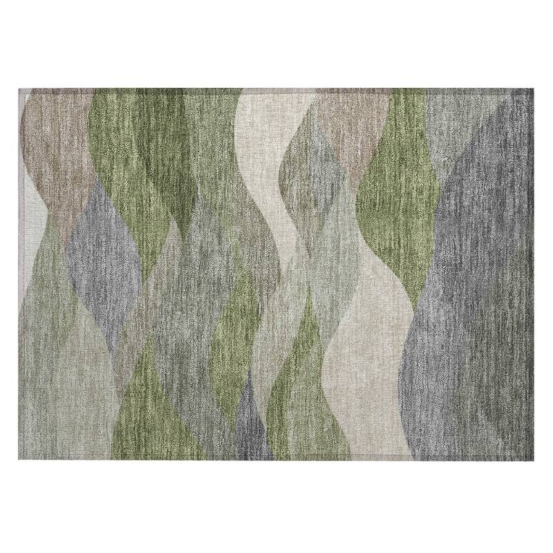 Machine Washable Indoor/ Outdoor Modern Horizon Chantille Rug