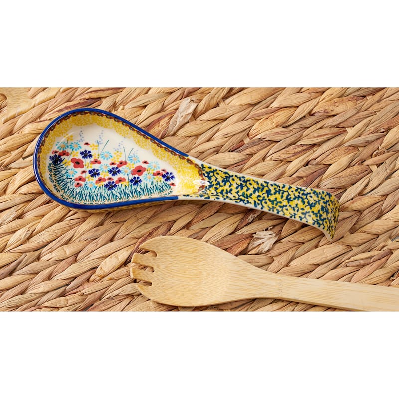 Blue Rose Polish Pottery P164 Manufaktura Large Spoon Rest
