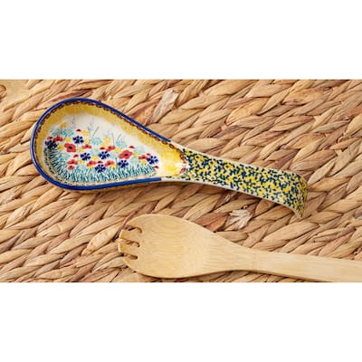 Blue Rose Polish Pottery P164 Manufaktura Large Spoon Rest