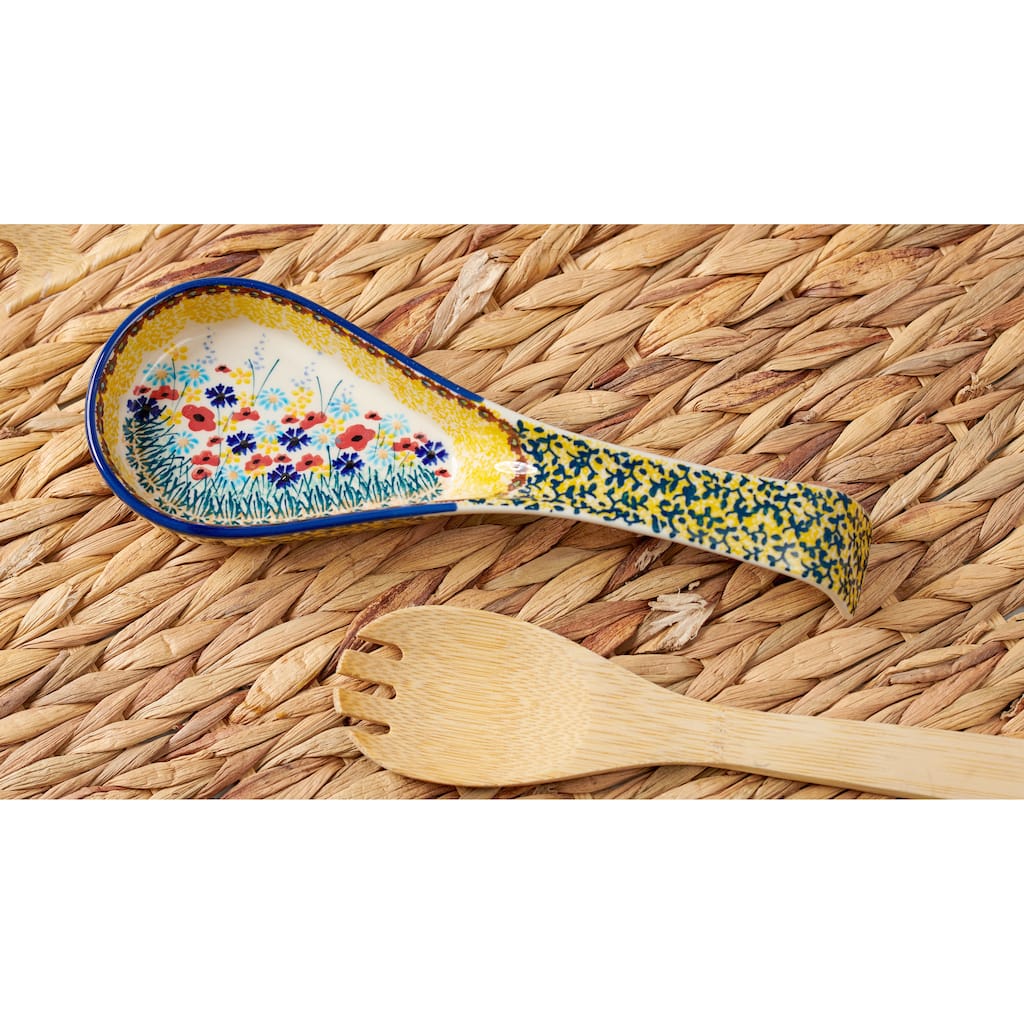 Blue Rose Polish Pottery P164 Manufaktura Large Spoon Rest