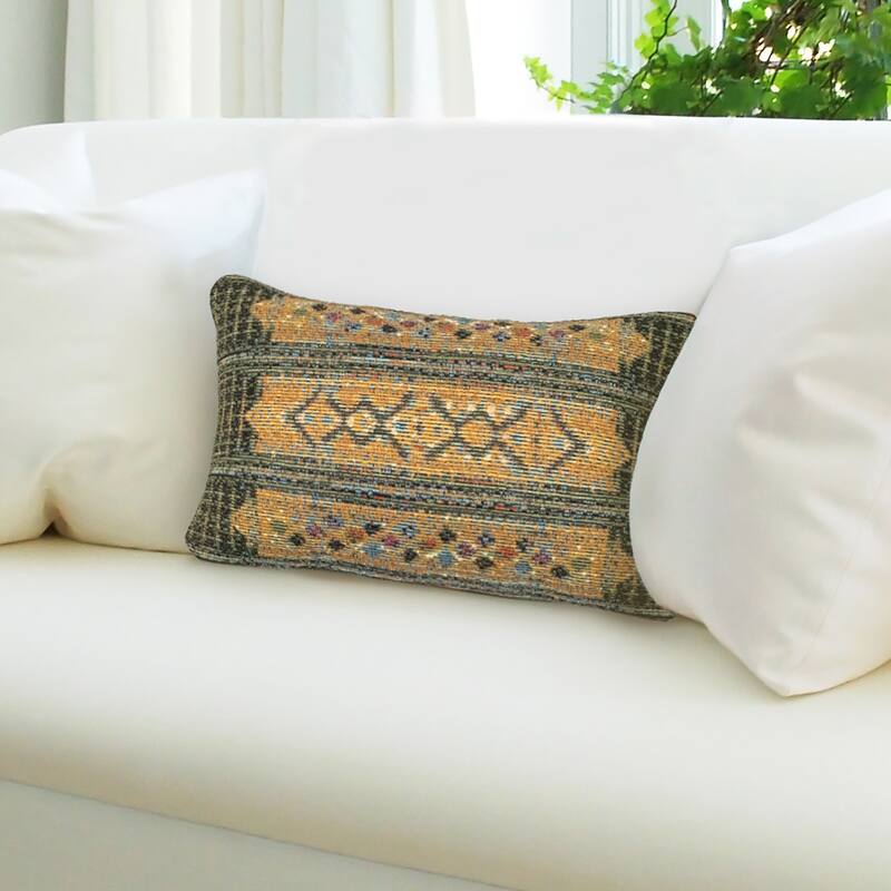 Liora Manne Marina Tribal Stripe Indoor/Outdoor Pillow Green