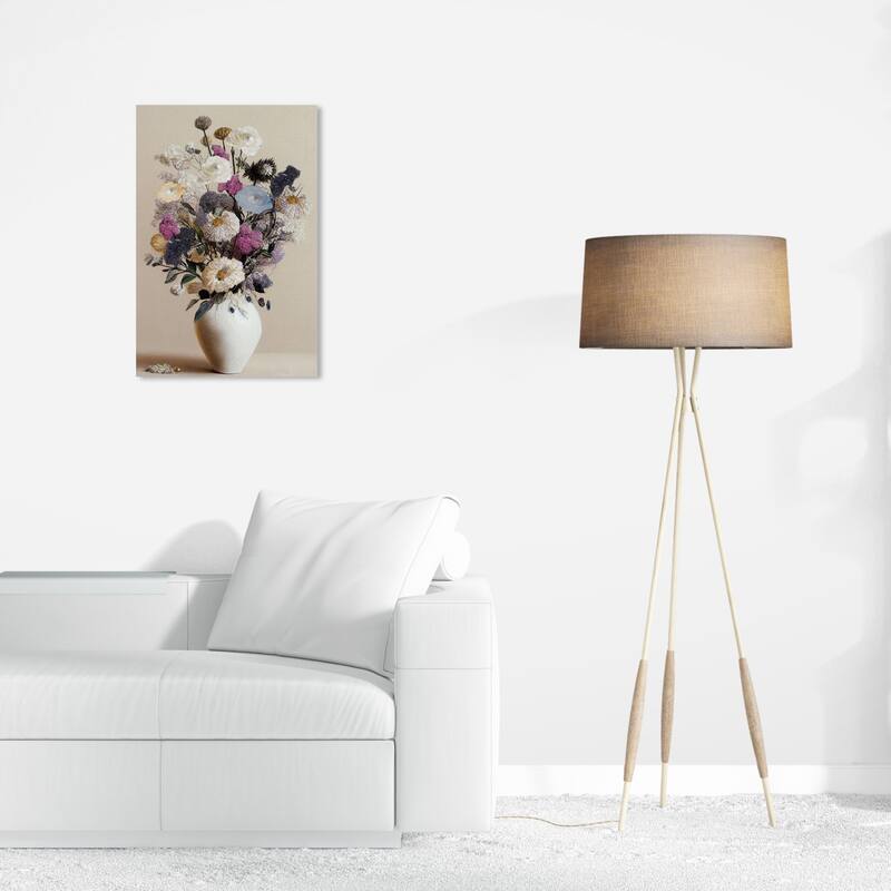Wynwood Studio Canvas Floral and Botanical Neutral Lovely Bouquet Brown and Taupe Traditional Wall Art Canvas Print - 24 x 16
