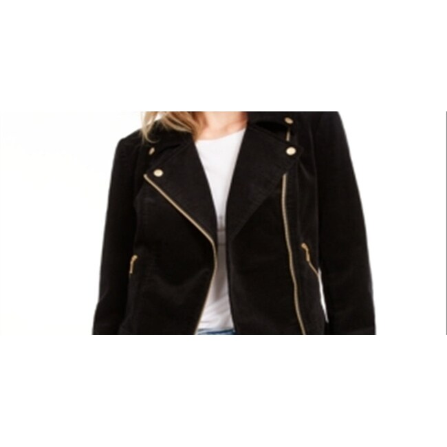 Maison Jules Women s Corduroy Moto Jacket Black Size Xx Small Bed Bath Beyond 40580586