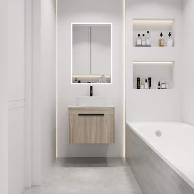24 "Modern Design Float Bathroom Vanity With Ceramic Basin Set