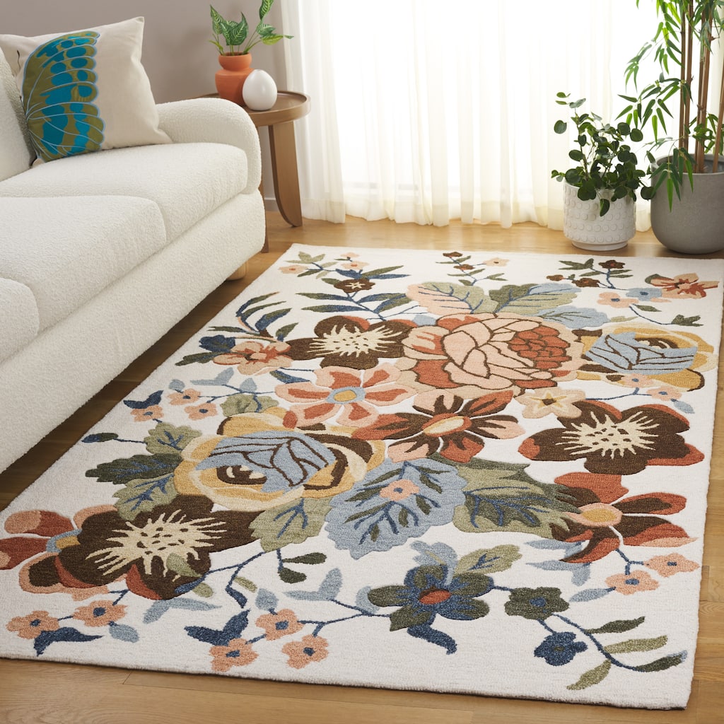SAFAVIEH Handmade Jardin Tanka Floral Wool Rug