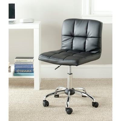 Safavieh Brunner Black Desk Chair - 18"W x 22"D x 32"H