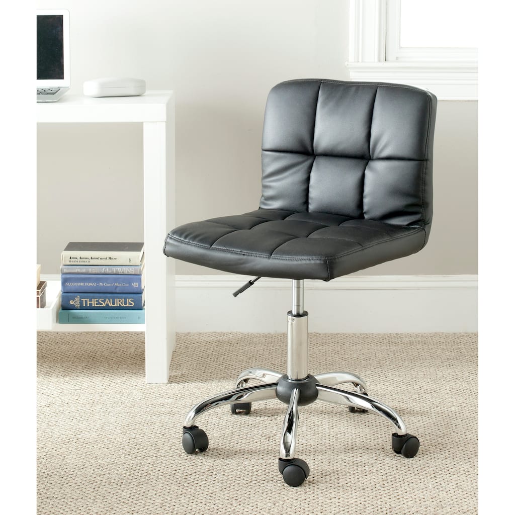 Safavieh Brunner Black Desk Chair - 18"W x 22"D x 32"H