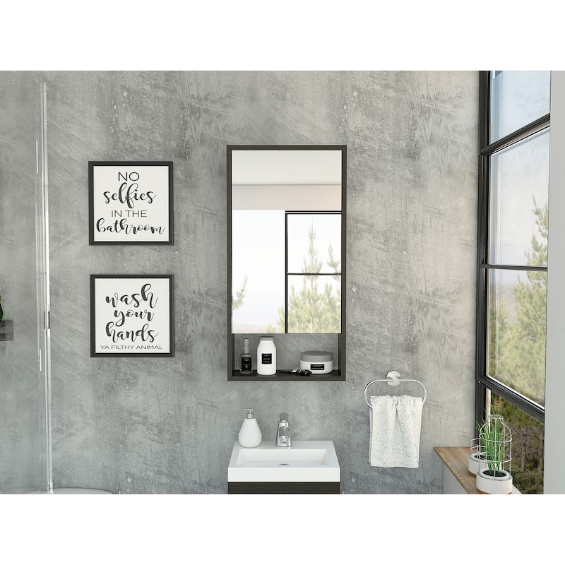 Medicine Cabinet, One External Shelf
