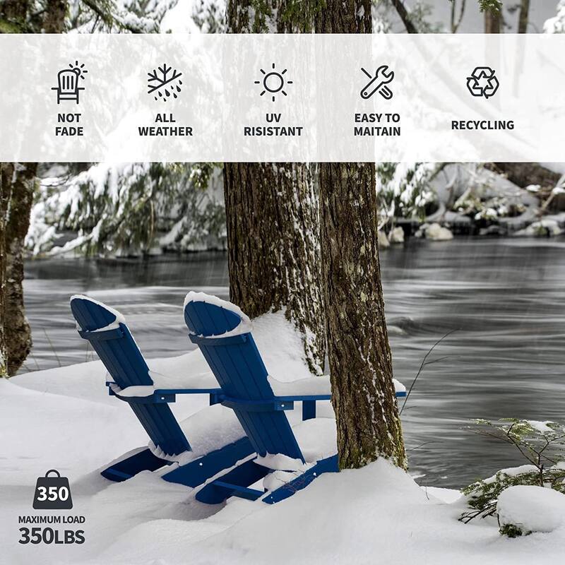 WINSOON All Weather HIPS Outdoor Plastic Adirondack Chairs Set of 2