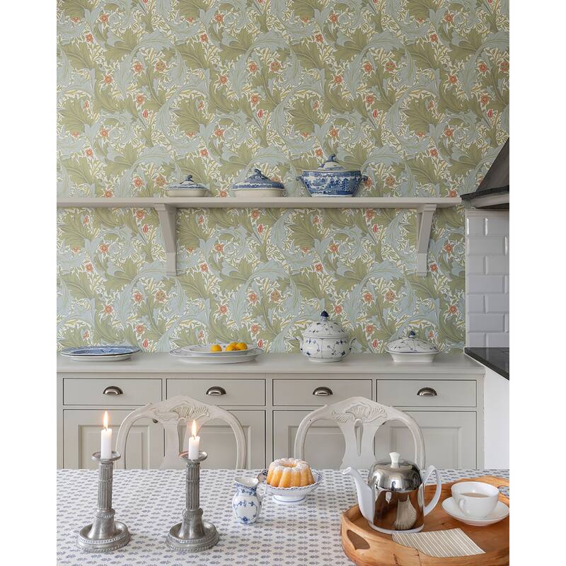 A-Street Prints Granville Olive Leafy Vine Wallpaper