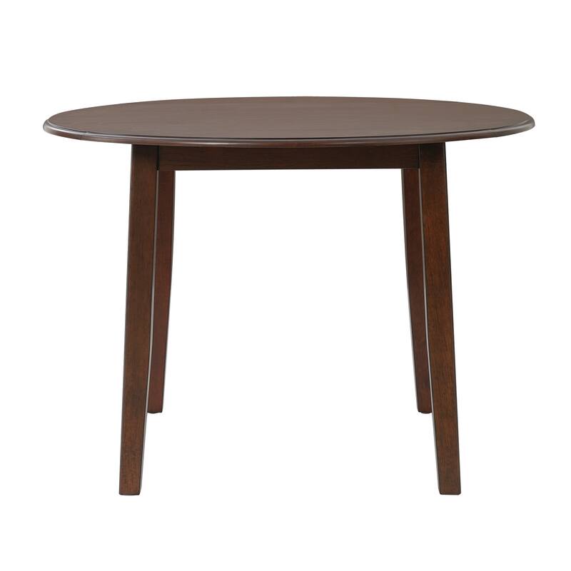 3-Piece Round Dining Table Set for 2 People, 1 Folding Wood Dining Table + 2 Upholstered Chairs, for Small Apartments