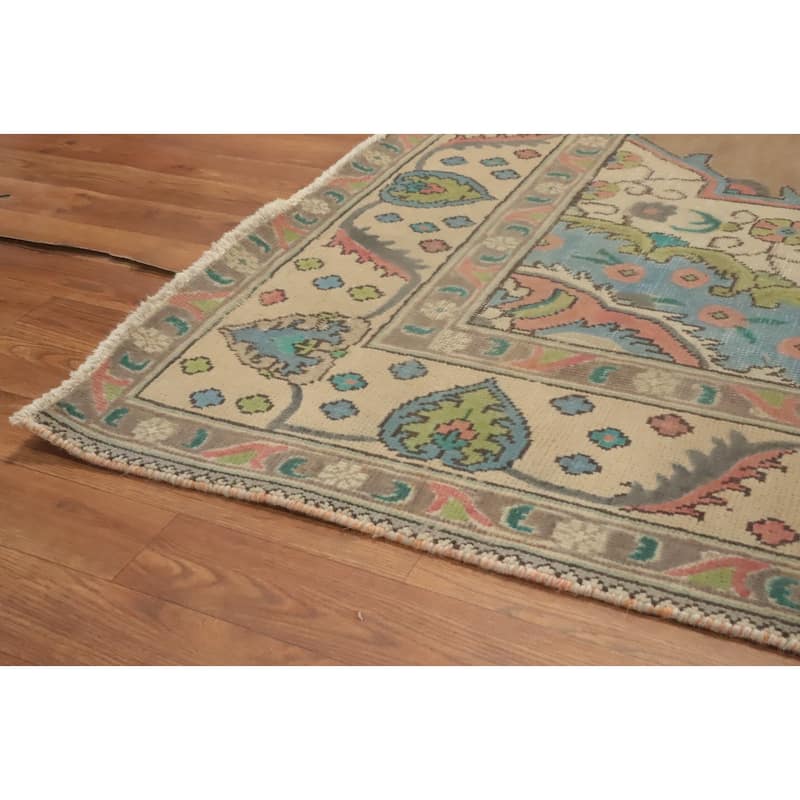 Hand Knotted Oriental 100% Wool Carpet Traditional Medallion Brown Tabriz Area Rug - 8' 11'' X 6' 5''