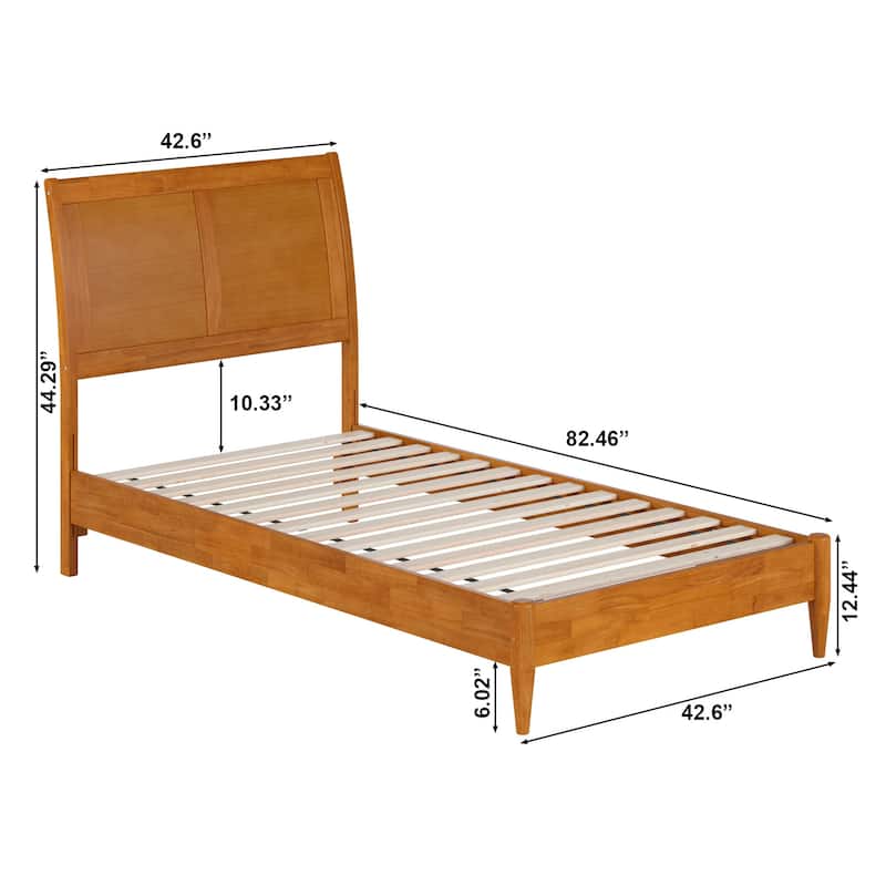 Valencia Solid Wood Low Profile Sleigh Platform Bed