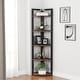 preview thumbnail 12 of 26, 5-tier Corner Shelves Storage Rack Bookshelf Rustic brown