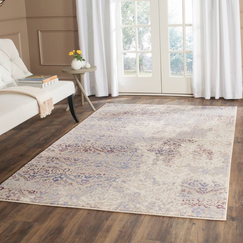 SAFAVIEH Evoke Missy Distressed Vintage Boho Rug - 4' x 6' - Cream/Purple - Rectangle