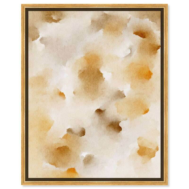 Art Remedy Pearls And Amber Framed Watercolor Boho Abstracts - 31 x 37 - Gold