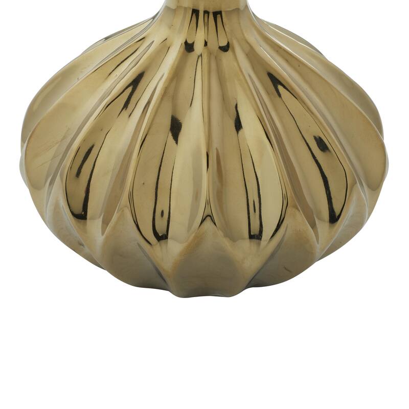 CosmoLiving by Cosmopolitan Metal Slim and Cone Geometric Vase with Handles (Set of 2) - Gold, Silver, Dark Gray, White, Black
