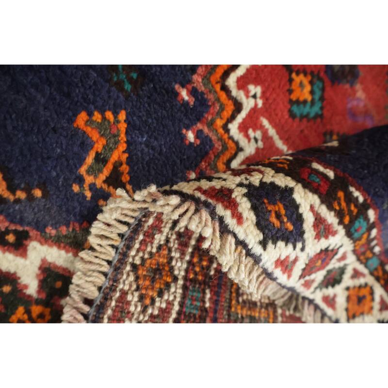 Hand Knotted Oriental 100% Wool Carpet Traditional Tribal Red Shiraz Area Rug - 5' 0'' X 3' 5''