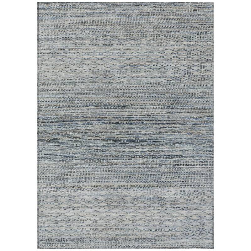 Machine Washable Indoor/Outdoor Modern Trellis Chantille Rug