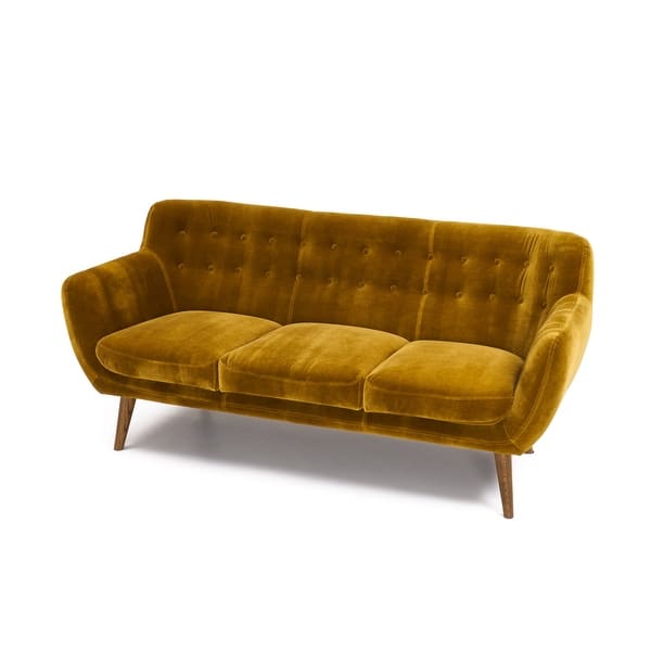 Rhodes Velvet Indoor MidCentury Modern Tufted Sofa 13620049