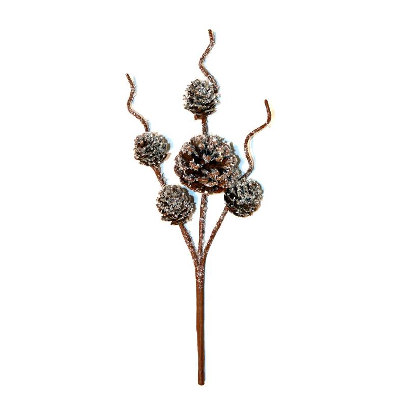 12" Pine Cone Pick, Set of 6 - 12