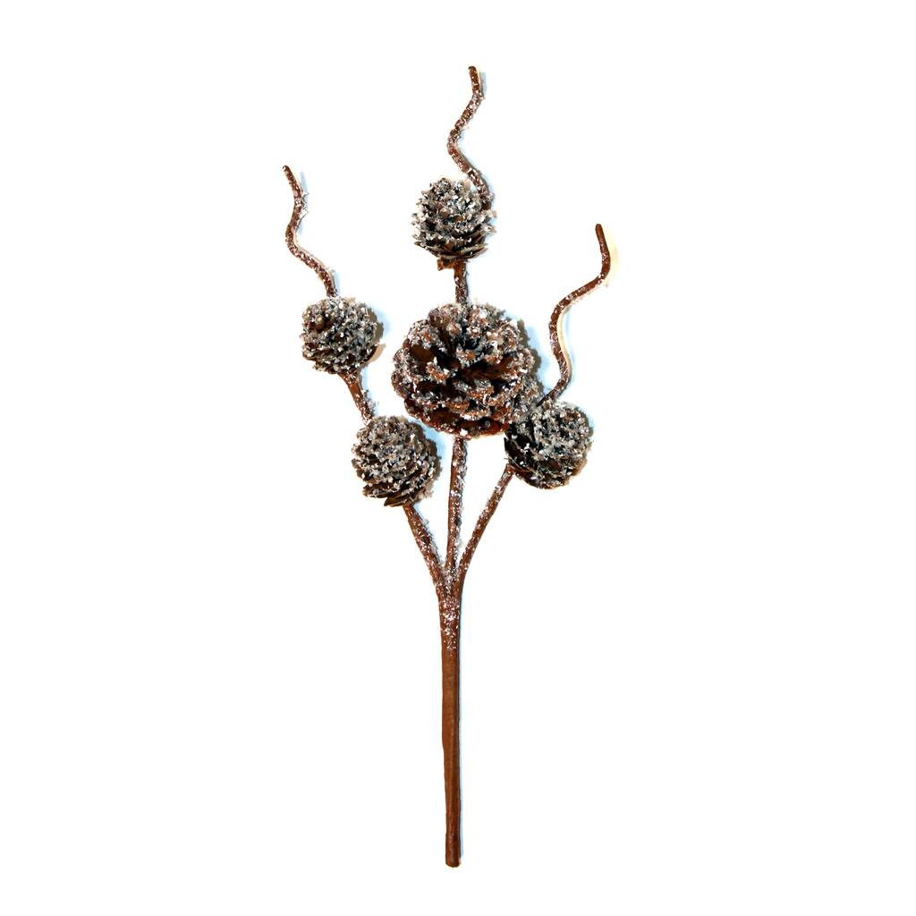 12" Pine Cone Pick, Set of 6 - 12
